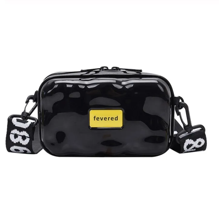 Small box bag with wide shoulder straps - Black