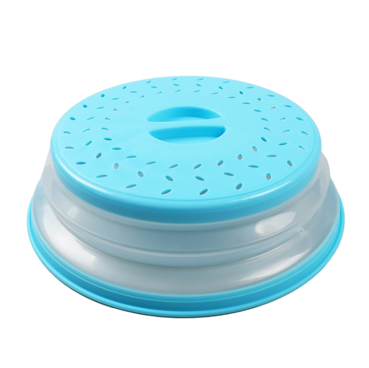 Dual-use foldable plastic microwave cover
