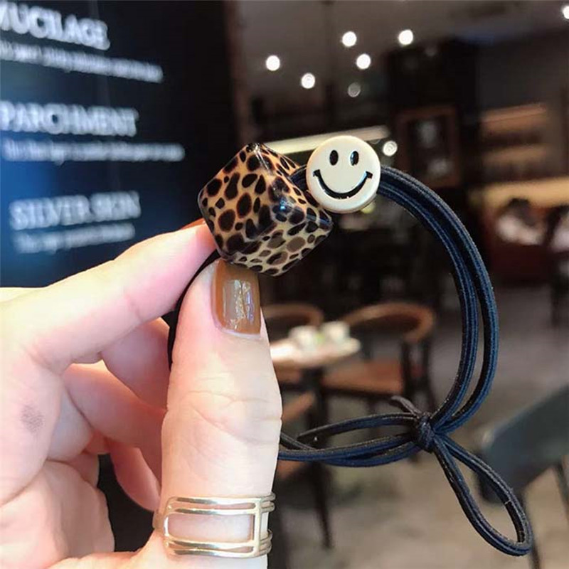 Leopard smiley head rope Black - Shop at LoveMi