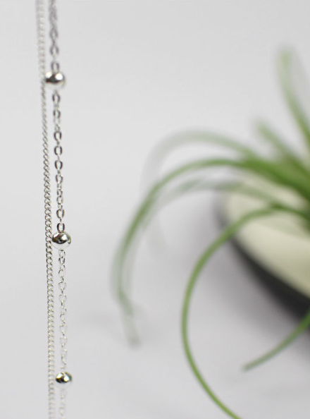 S925 sterling silver double chain anklet chain