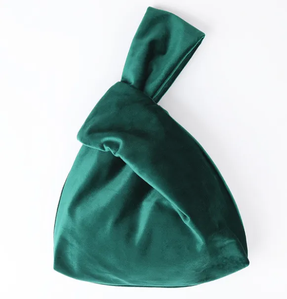Silk Satin Knot Handbag Green - Shop at LoveMi
