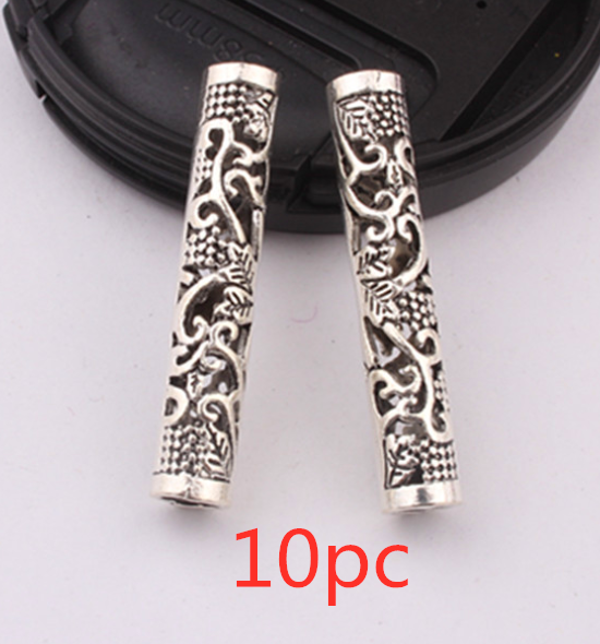 / Lot silver metal hollow hair braid Q10Pcs - Shop at LoveMi