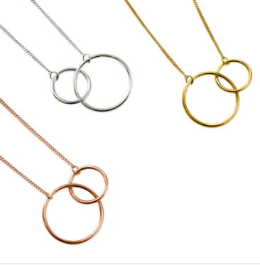 Geometric simple size ring necklace
