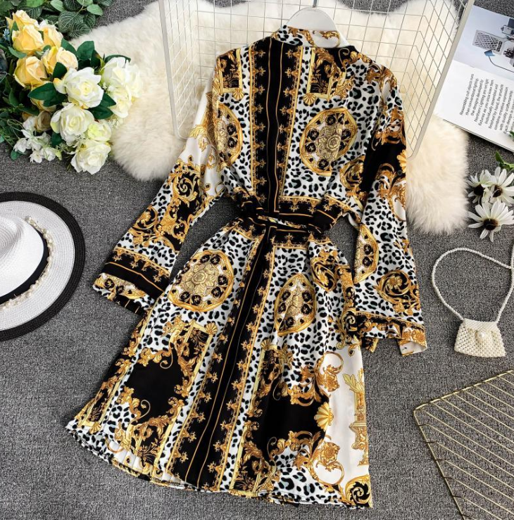 Geometric picture print totem shirt