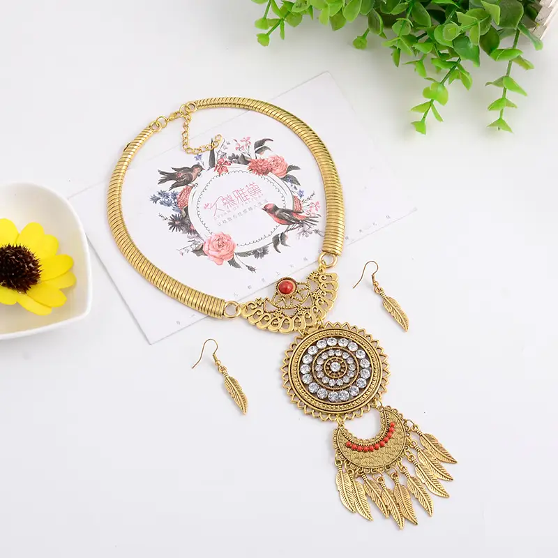 Fringe set with diamond necklace and earrings