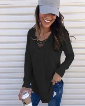 V-neck tie band top