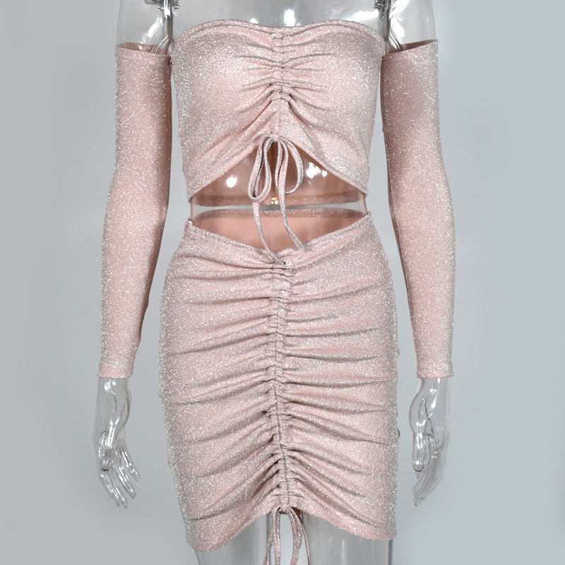 Long sleeve bandeau two-piece