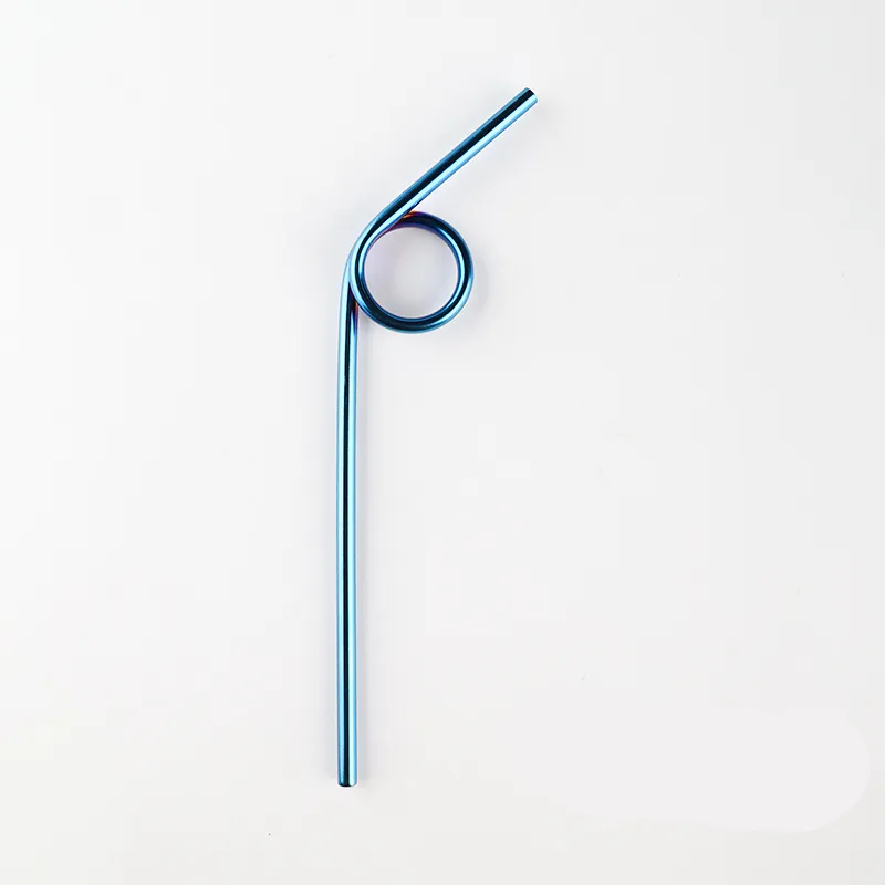 Stainless steel straw - Blue