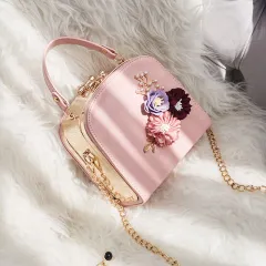 Women's handbag with embroidery bag - Pink - View 1