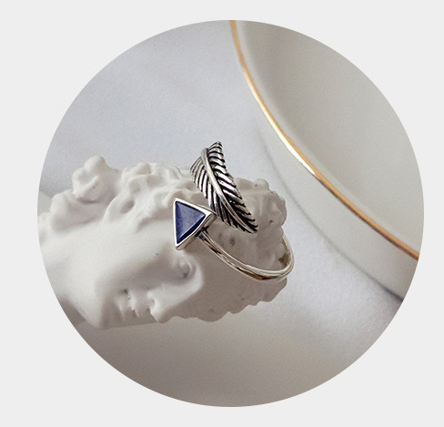 S925 Sterling Silver Bracelet Vintage Thai Silver Feather Finger