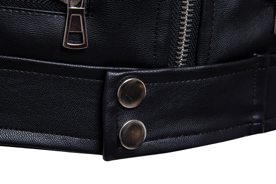 Motorcycle multi-zip leather jacket