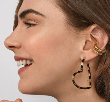 Individual Metal Heart Earrings