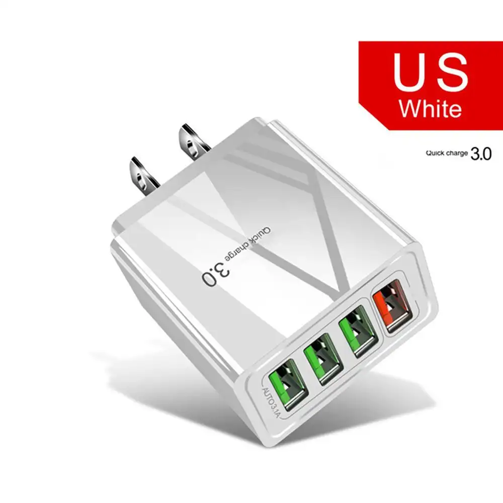 Illuminated 4USB Mobile Phone Charger 3A Charging