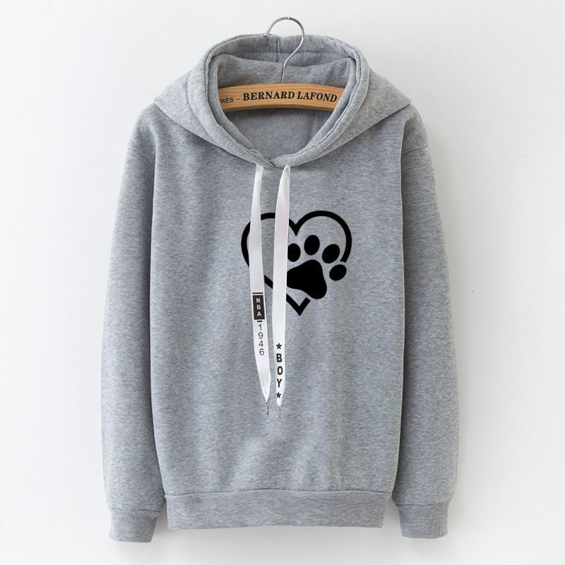 Title 5, Cat scratch cartoon printed fleece padded sweater