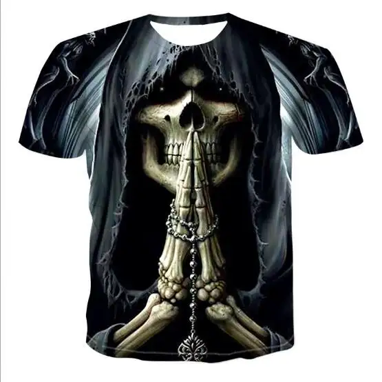 Mens Skull T Shirts 3D T-