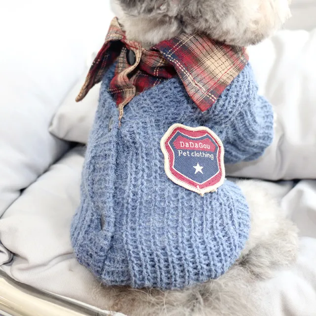 Sweater Dog Two Autumn Cotton Clothes Blue - Shop at LoveMi