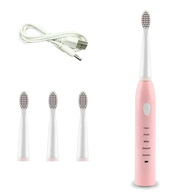 5 gears Electric Rechargeable Toothbrush Pink - Shop at LoveMi