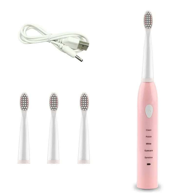 5 gears Electric Rechargeable Toothbrush - Pink