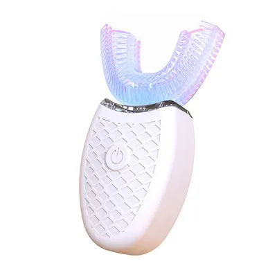 360 Degrees Intelligent Automatic Electric Toothbrush U Type 3 Modes Tooth Brush - White