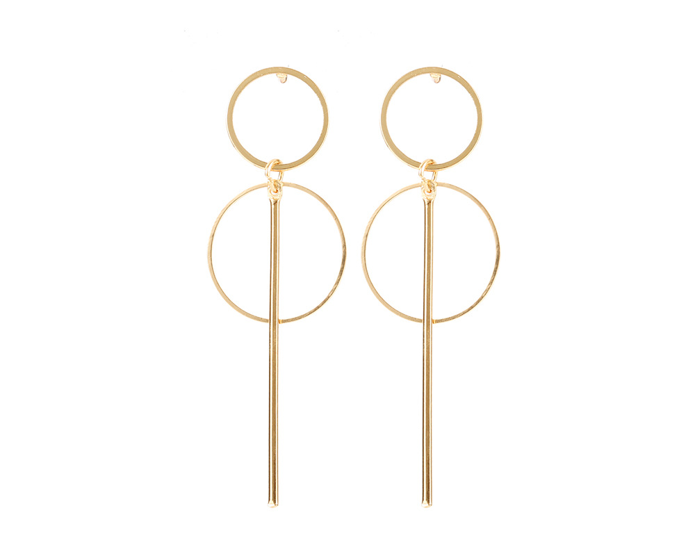 Gold Metal Tassel Earrings