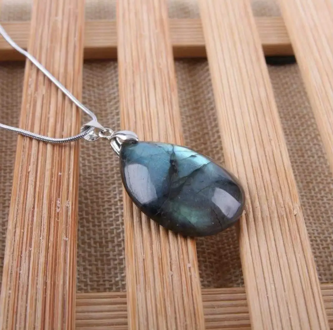 Natural irregular crystal moonstone sunstone pendant jewelry
