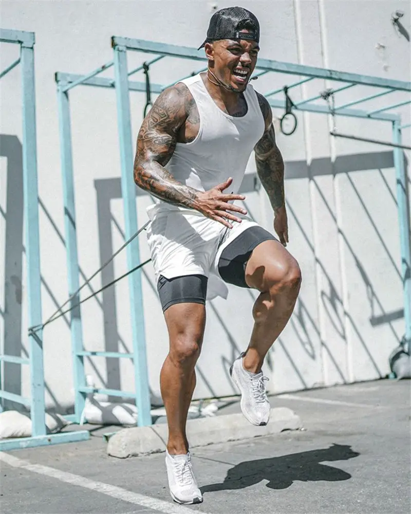 Summer Running Shorts Men 2 in 1