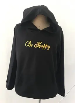 BE HAPPY a New Christmas Menswear Smiley Print Hoodie