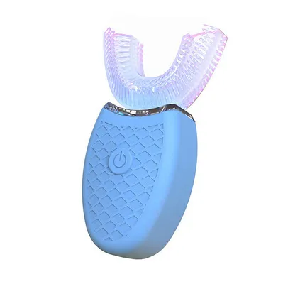 360 Degrees Intelligent Automatic Electric Toothbrush U Type 3 Modes Tooth Brush Blue - Shop at LoveMi