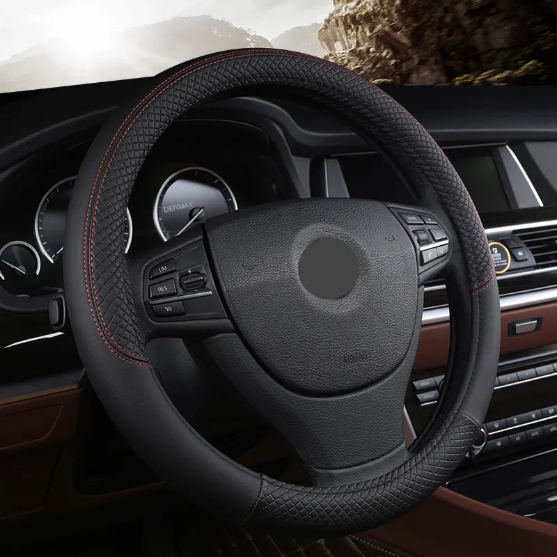 Universal Leather Car Steering Wheel Cover – image 5