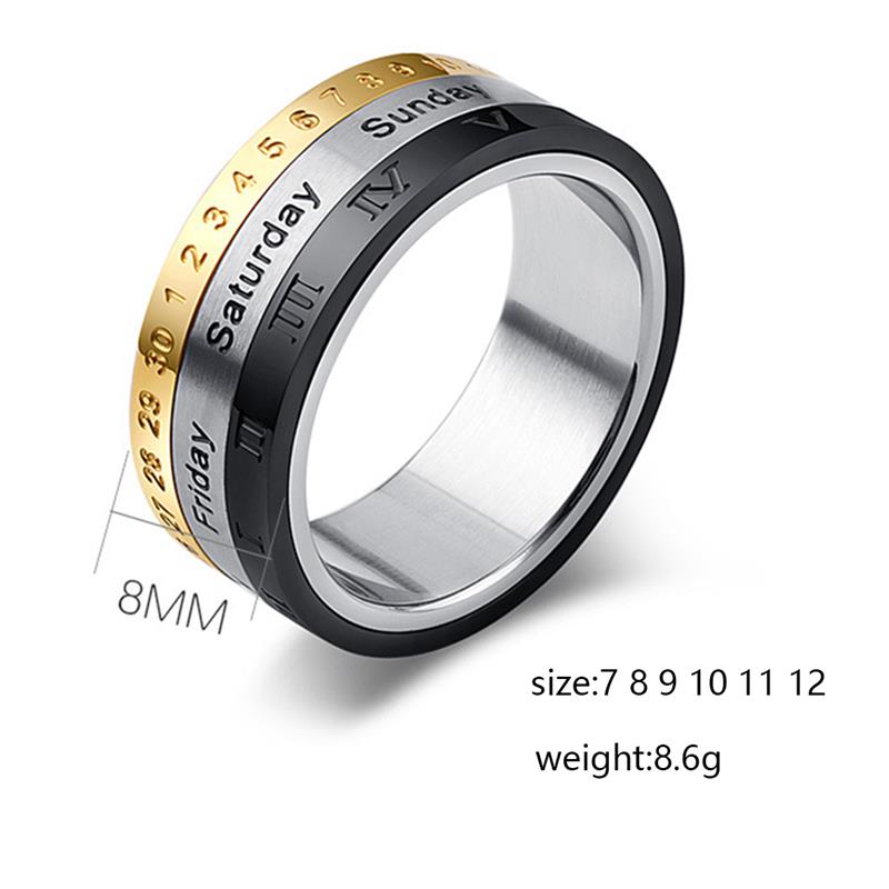Men's Turning Titanium Steel Ring