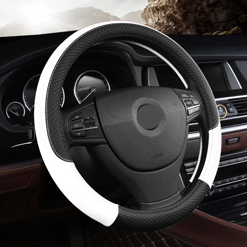 Universal Leather Car Steering Wheel Cover – image 9