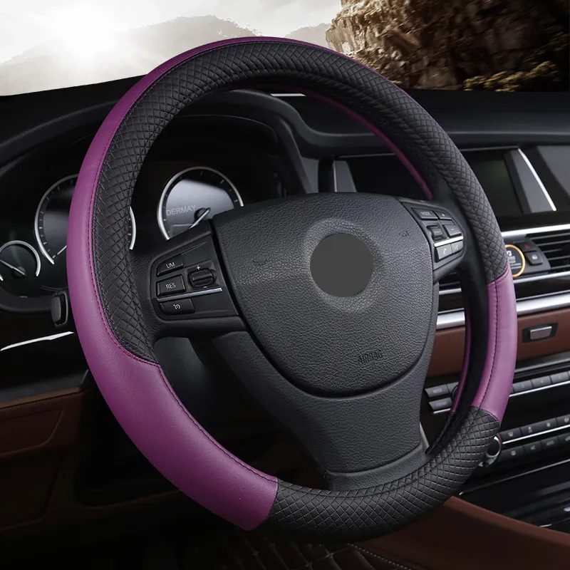 Universal Leather Car Steering Wheel Cover – image 8