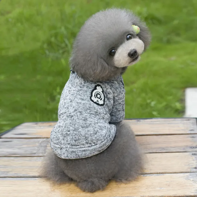 Lapel Dog Sweatshirt Grey - Shop at LoveMi
