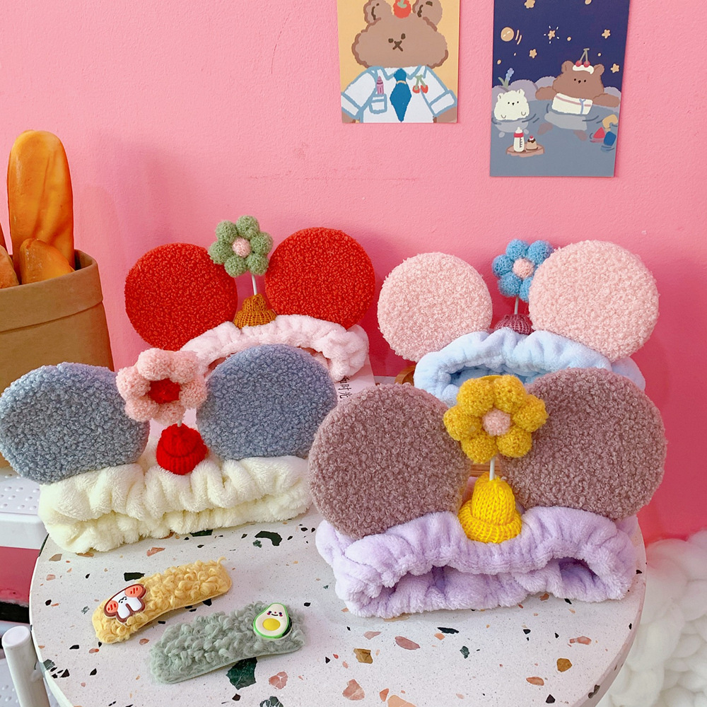 Small flower headband with cat ears