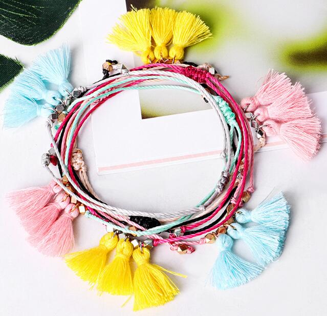 Vintage Multicolor Adjustable Rope Chain Anklet