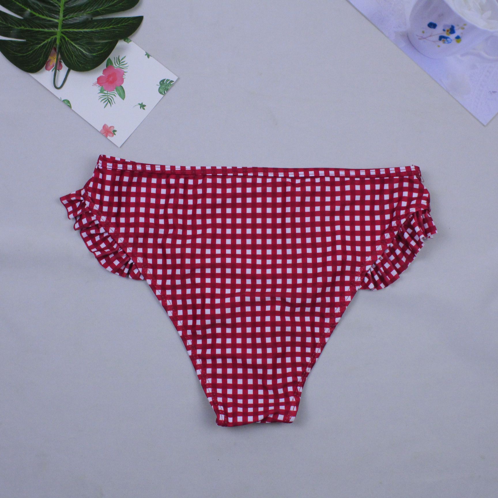 Sexy Plaid Bikini Red Green Plaid Bathing Suits - Image 4