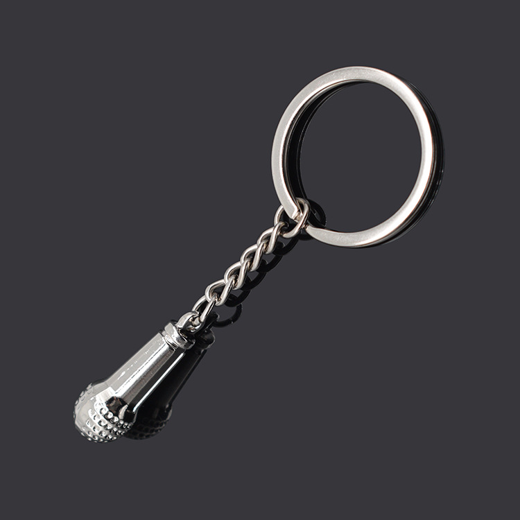 Microphone keychain car keyring (silver)