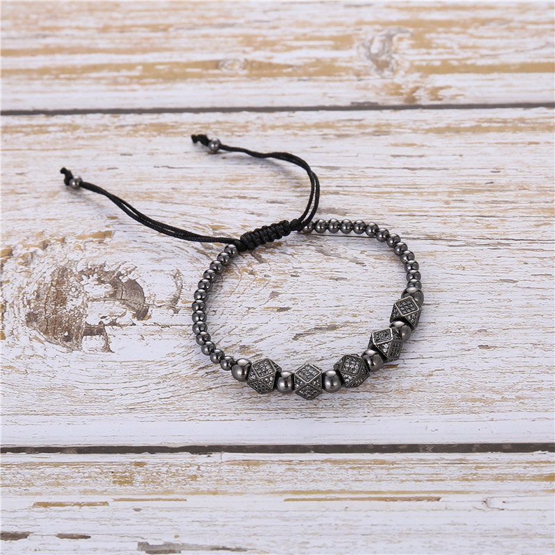 Woven five diamond four-color bracelet