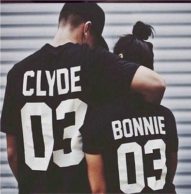 Cotton print couple T-shirt