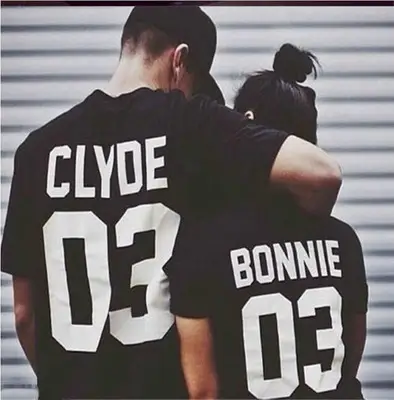 Cotton print couple T-shirt