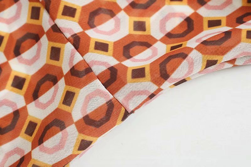 European and American women's new long-sleeved printed shirt dress