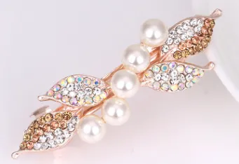 Metal leaf shaped hair clip Champagne - Shop at LoveMi