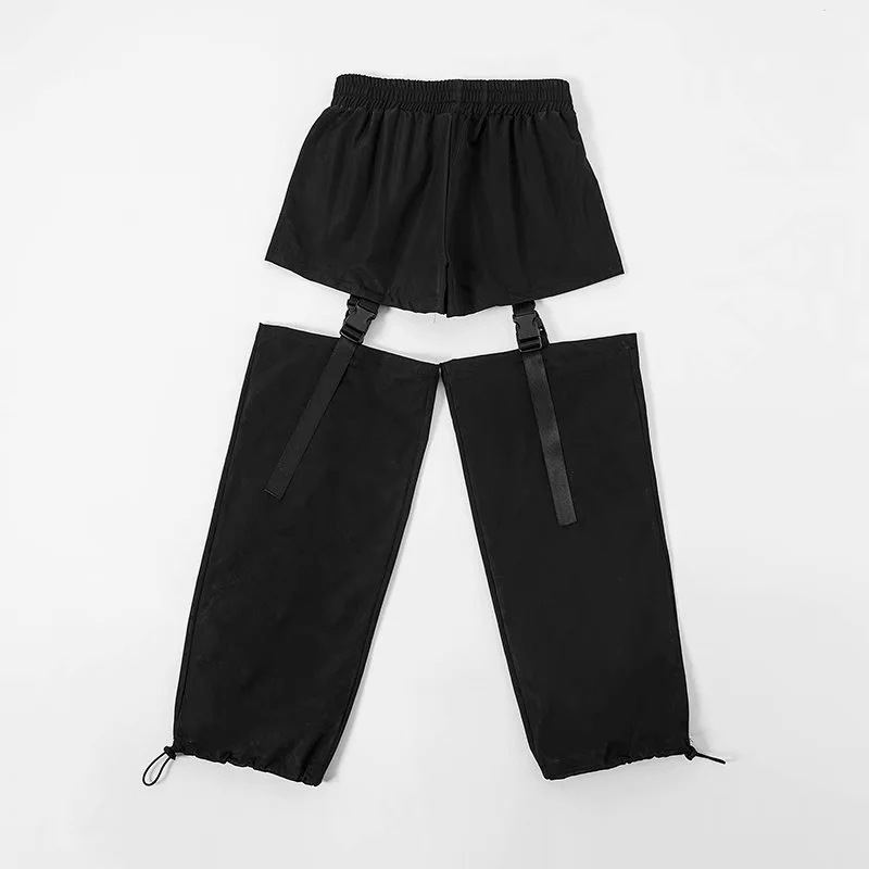 Title 3, Pants Adjustable Buckle Hip Hop spring Women Black