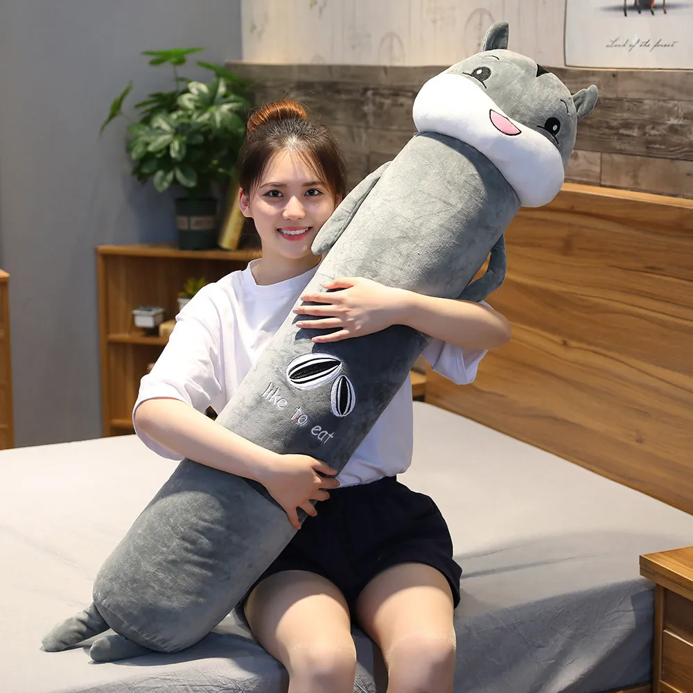 Cartoon Stuffed Animals Plush Long Pillow - Hamster