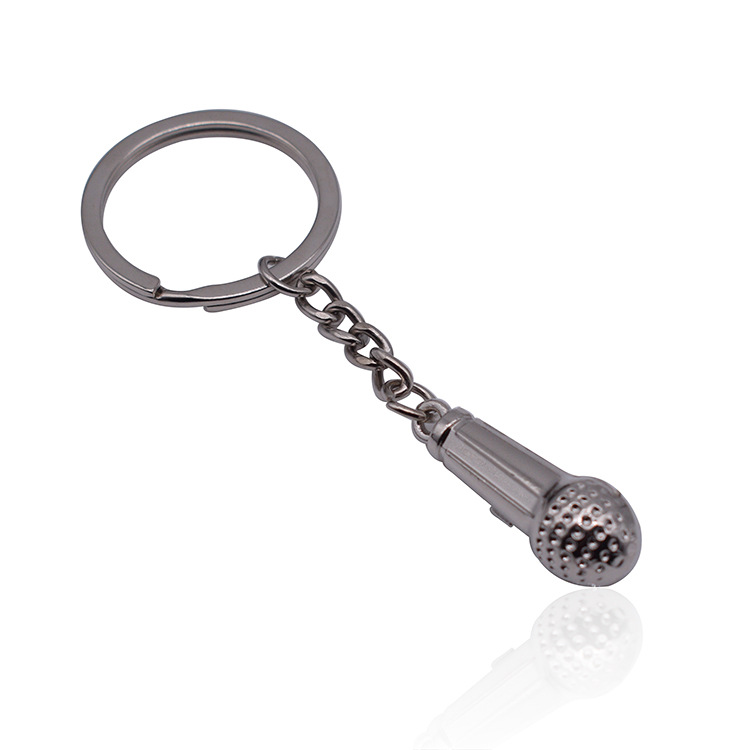 Microphone keychain car keyring (silver)