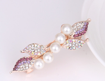 Metal leaf shaped hair clip Purple - Shop at LoveMi