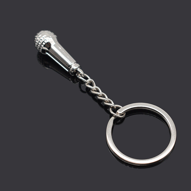 Microphone keychain car keyring (silver)