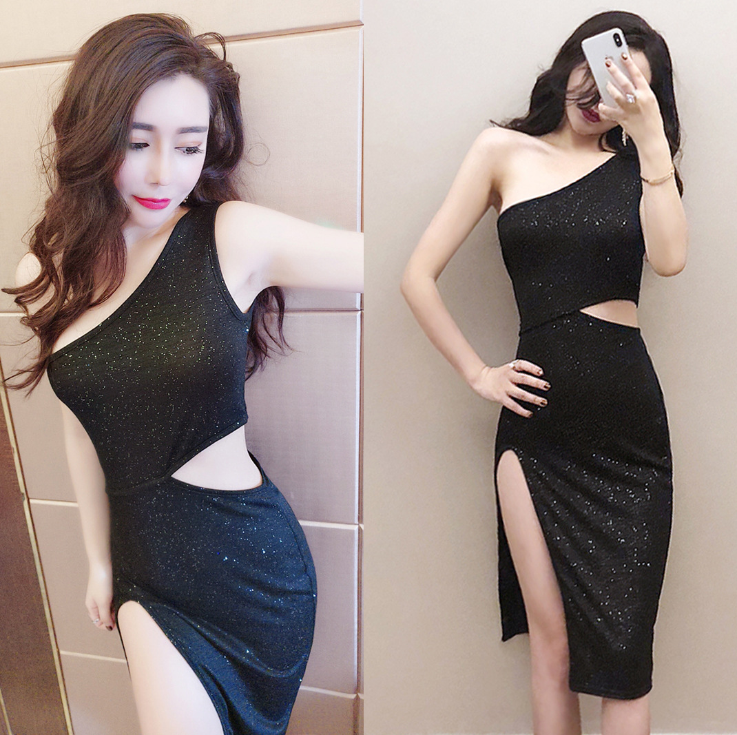 Irregular slit dress