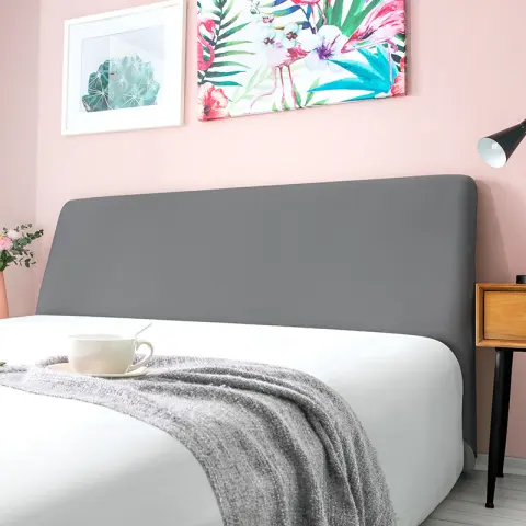 Bedside Cover with Curved Leather Bed Back