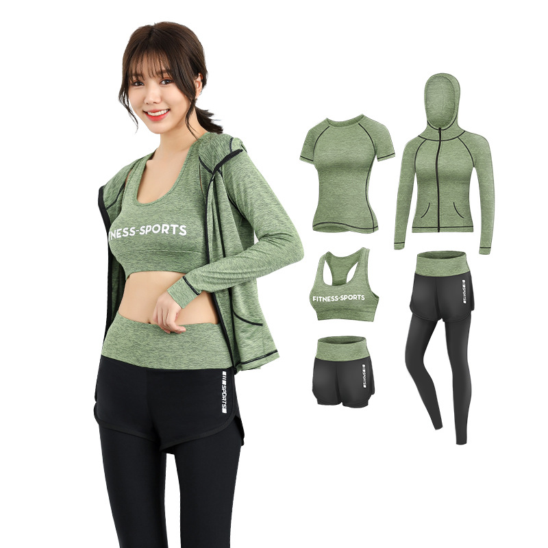 Five-piece high waist slimming running sports suit